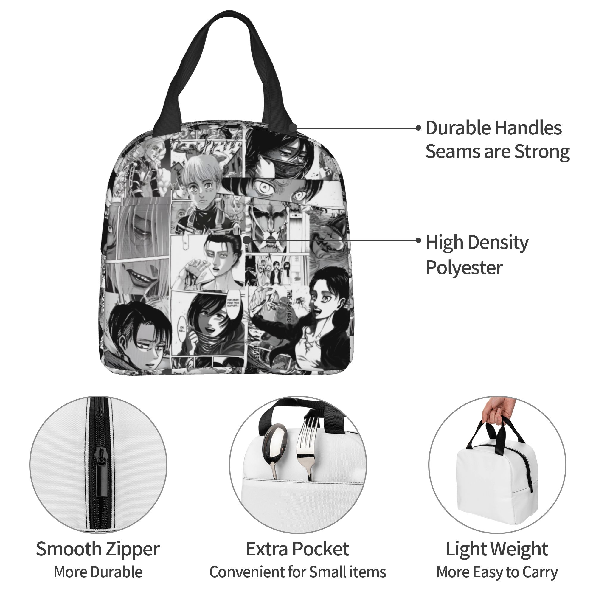 Travel Accessories 2022 - Custom Attacks on Titans Isolierte Lunchtaschen