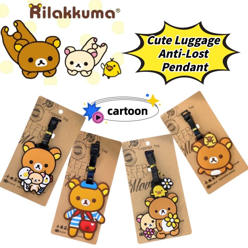 Travel Accessories Store - Rilakkuma Kreativer Personalisierter Gepäckanhänger Anti-Verlust-Anhänger Niedlicher