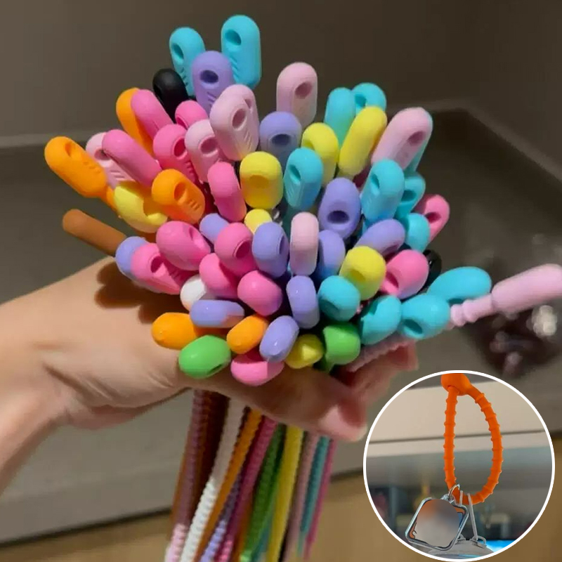 Reusable Zip Bag - 200 Stück/Set Wiederverwendbare Silikon-Kabelbinder Schlüsselanhänger Drahtbinder