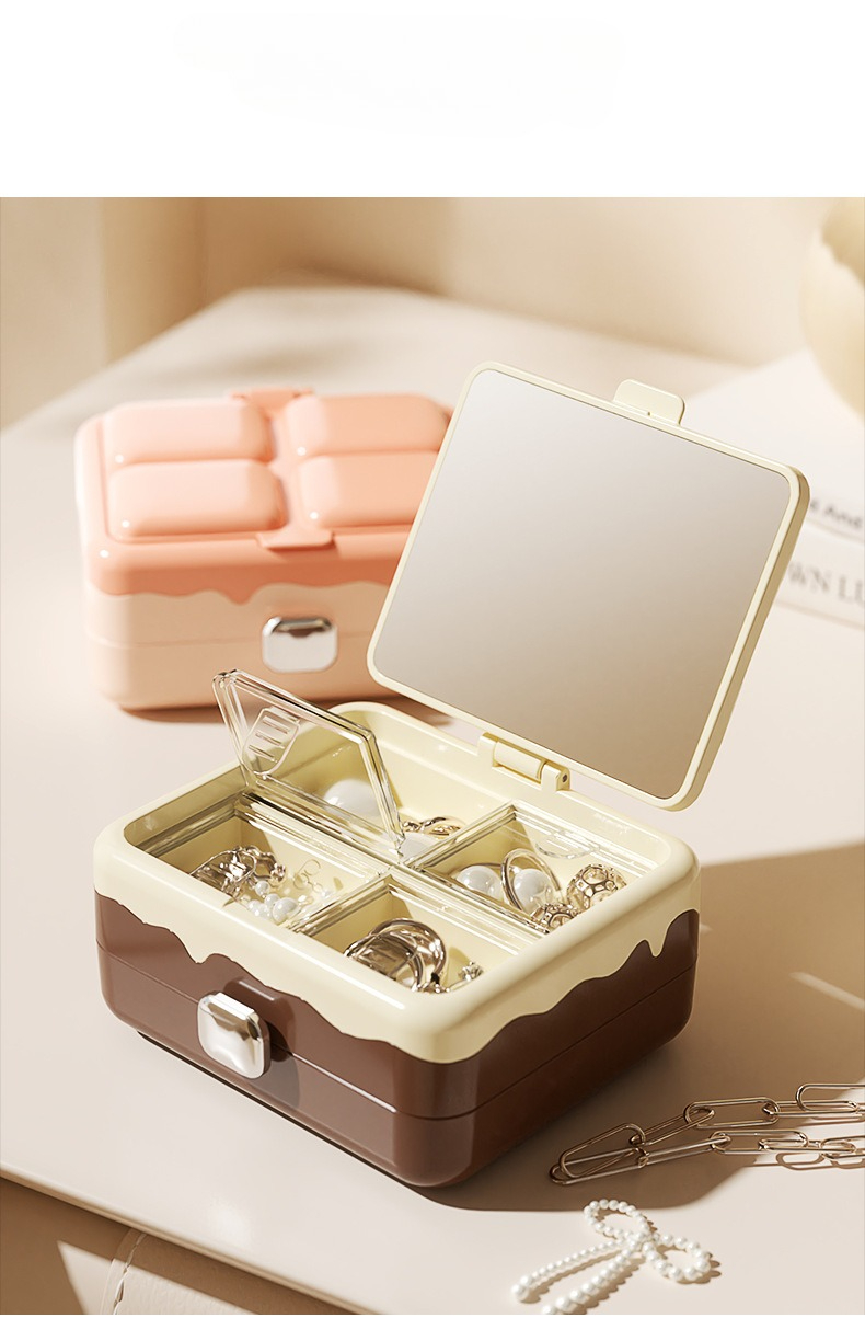 Accessories Travel Jewelry Box - Tragbarer Schmuck-Organizer, Mini-Aufbewahrungsbox für Ohrringe, Halsketten,