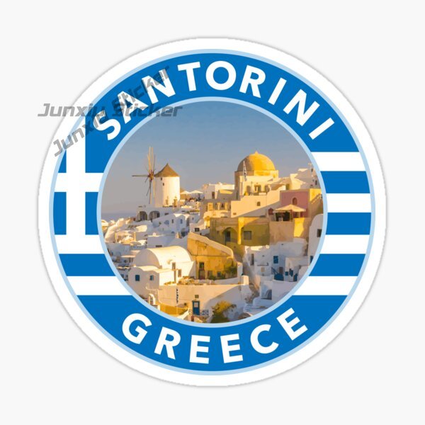 Travel Accessories Greece - SANTORINI GREECE Autoaufkleber, malerische Reise-Vinyl-Aufkleber, weltweite