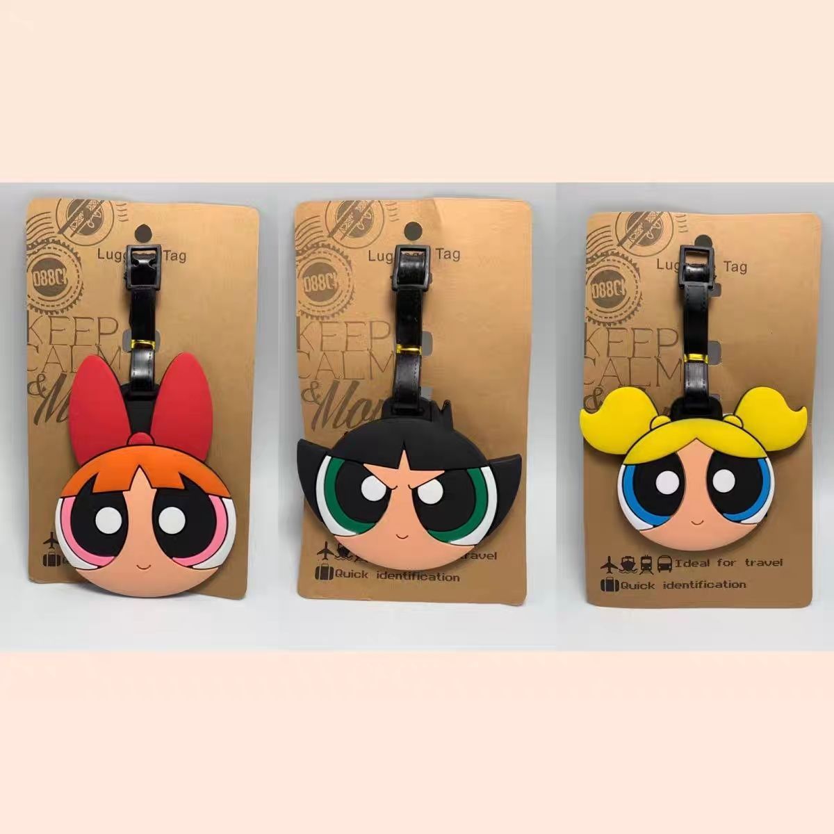 Travel Accessories Store - Anime Powerpuff Girls Taschenanhänger Kawaii Cartoon