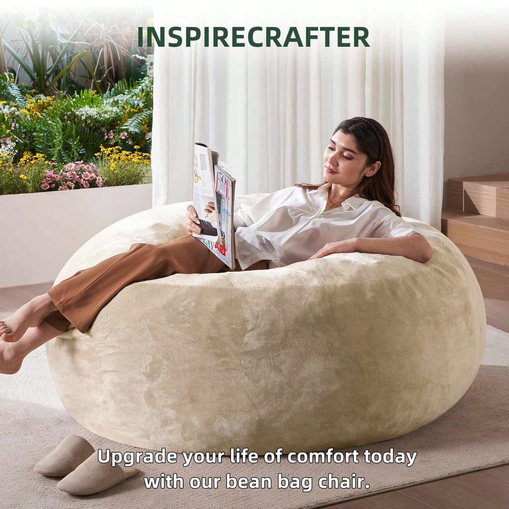 Compression Bag Vacuum - Riesiger Plüsch-Sitzsack, Vakuumkomprimierte Schaumstofffüllung, Abnehmbarer Stoffbezug