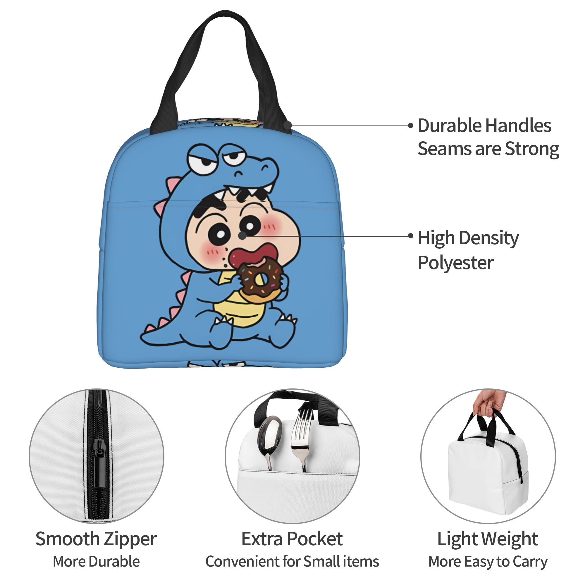 Travel Accessories 2022 - Crayons S-Shinchans Isolierte Lunch-Tragetasche für Damen,