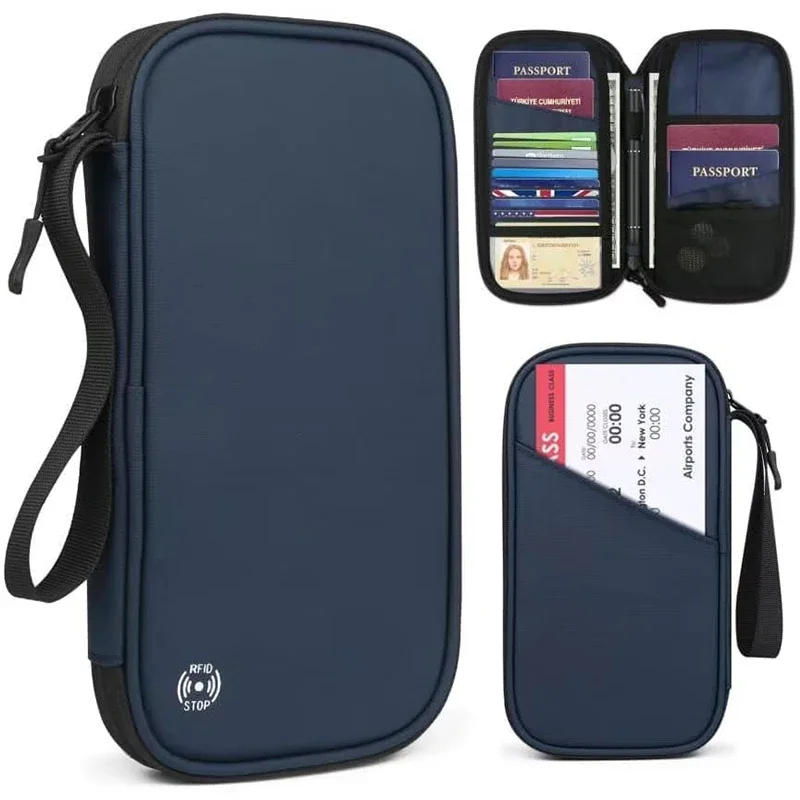 Travel Accessories Plane - Leichte Familien-Reisepasshülle, Geldbörse, Oxford-Dokumenten-Organizer-Tasche mit Reißverschluss
