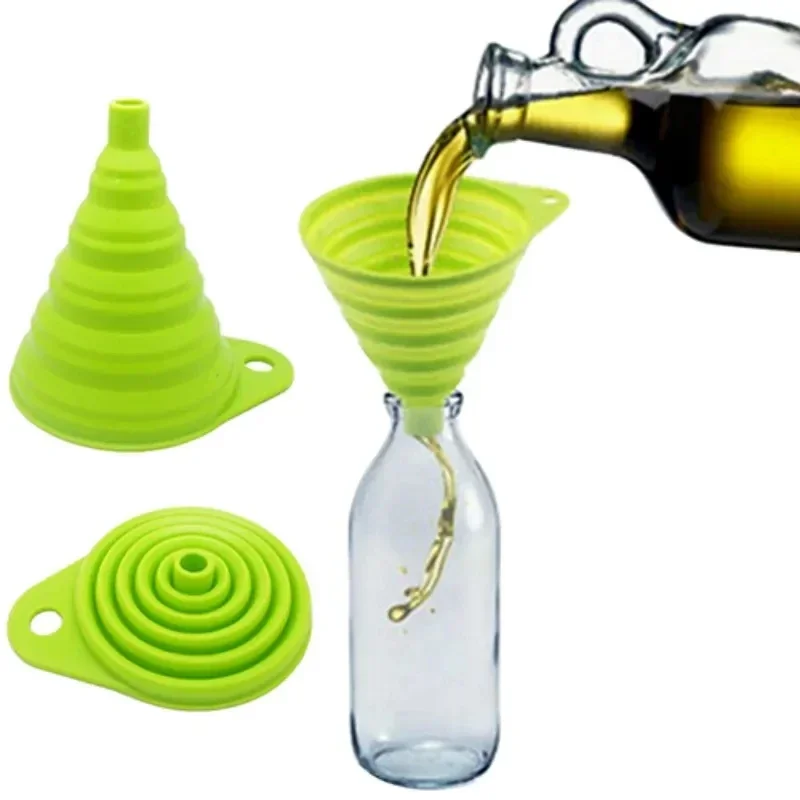 Water Bottle Collapsible - 1/4 Stück Silikon-Zusammenklappbarer Trichter, Faltbares Küchenwerkzeug