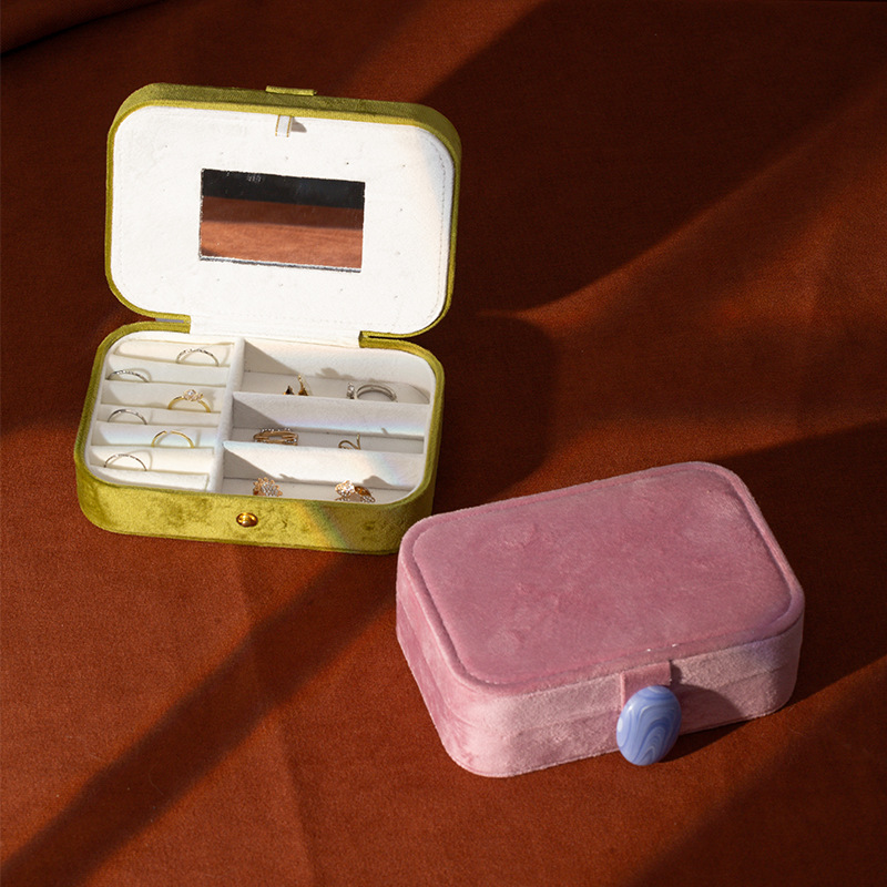 Accessories Travel Jewelry Box - Morandis Samt-Schmuckkästchen zur Aufbewahrung von Ohrringen,