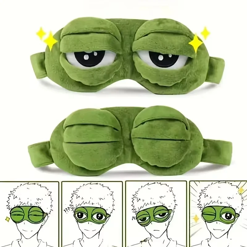 Travel Accessories Store - Froschförmige Augenmaske für Partys, Lustige Cartoon-Plüsch-Augenmaske,