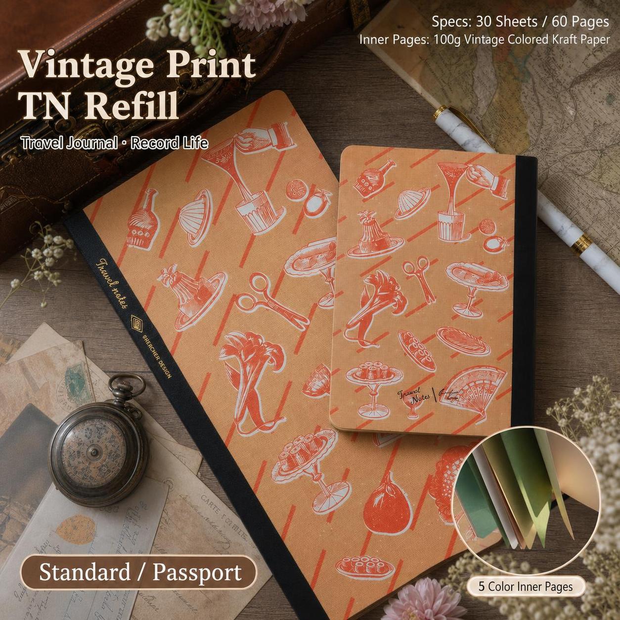 Retro-Reise-Notizbuch, bunte,  – Travel Notebook Journal Bewertung und Preis