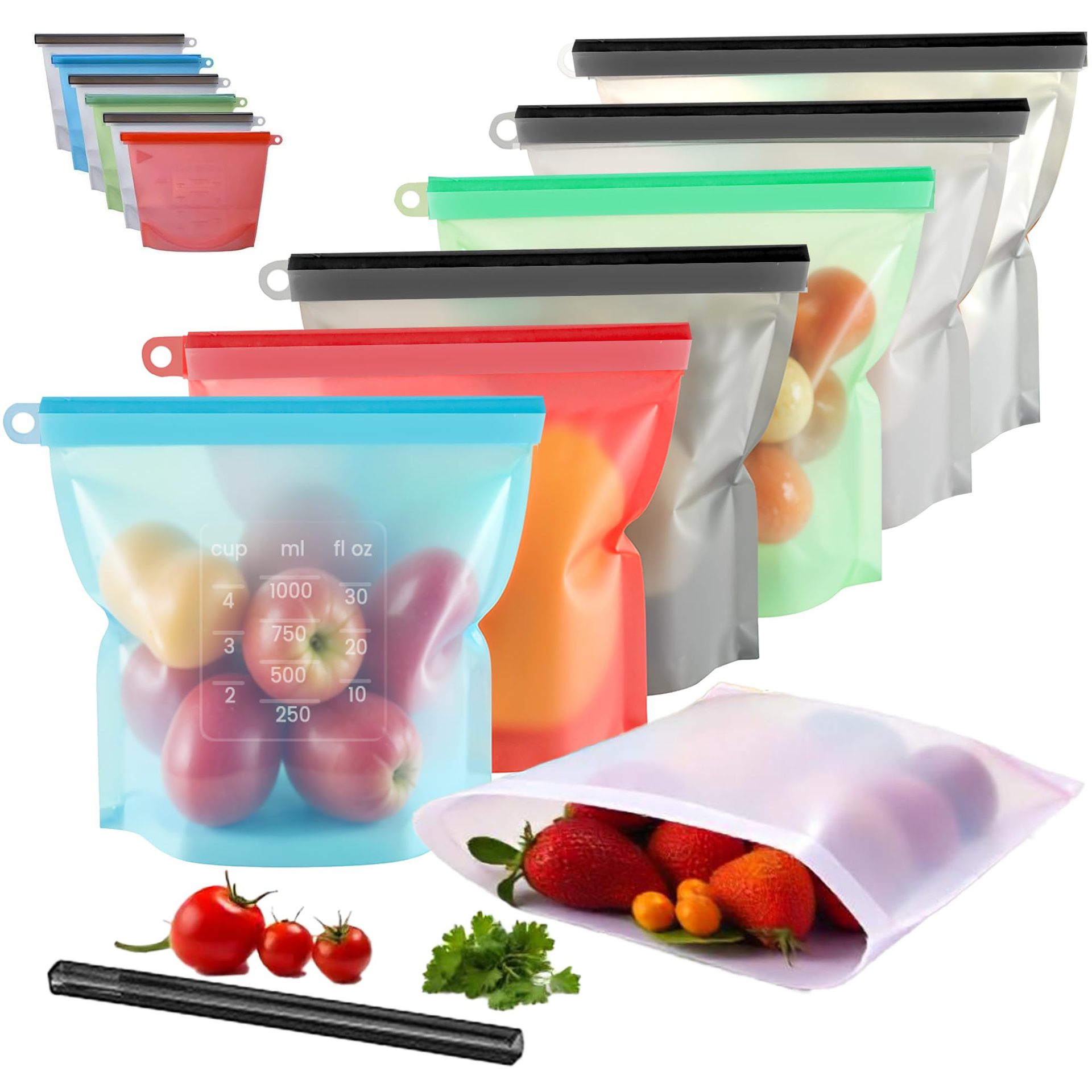 5 Stück Silikon-Aufbewahrungsb – Reusable Zip Bag Bewertung und Preis