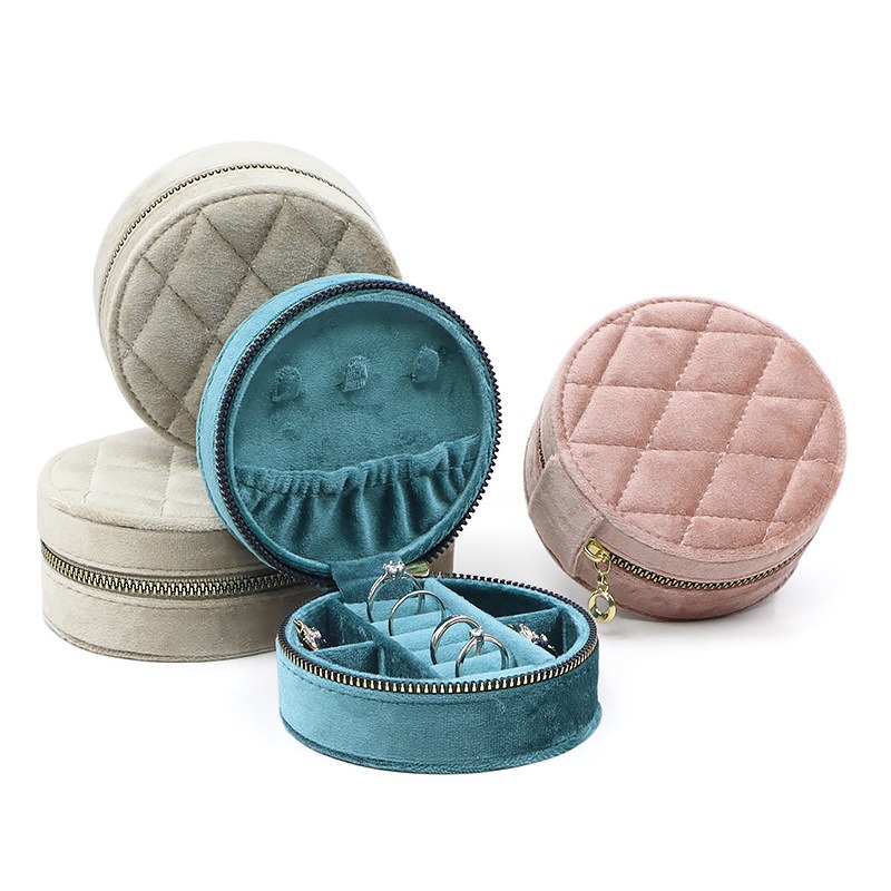 Runde Diamant Samt Reise Schmu – Accessories Travel Jewelry Box Bewertung und Preis