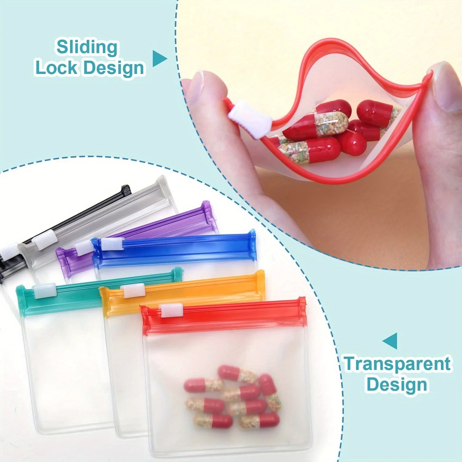 Mini Bunte Pillen-Dispenser-Be – Reusable Zip Bag Bewertung und Preis